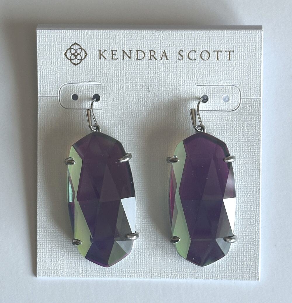 Kendra Scott Esme Drop Earrings Dichroic Glass ~ Bag & Box Included